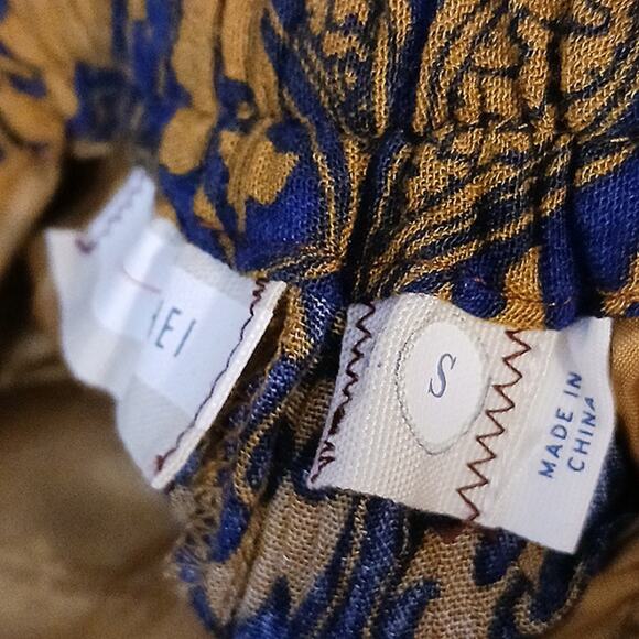 Anthropologie Exotic Palazzo Pants Sz S BLUE GOLD Paisely Hei Hei Tana Bohemian - Picture 10 of 13